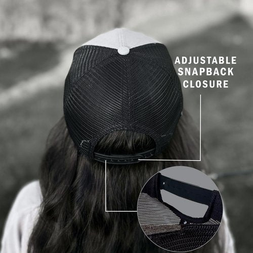 Moody Llama Trucker Hat for Men and Women – 5-Panel Mesh Outdoor Cap with Curved Brim, Roadie Design, Heathered Cotton Polyester, with Adjustable Snap Closure Cap