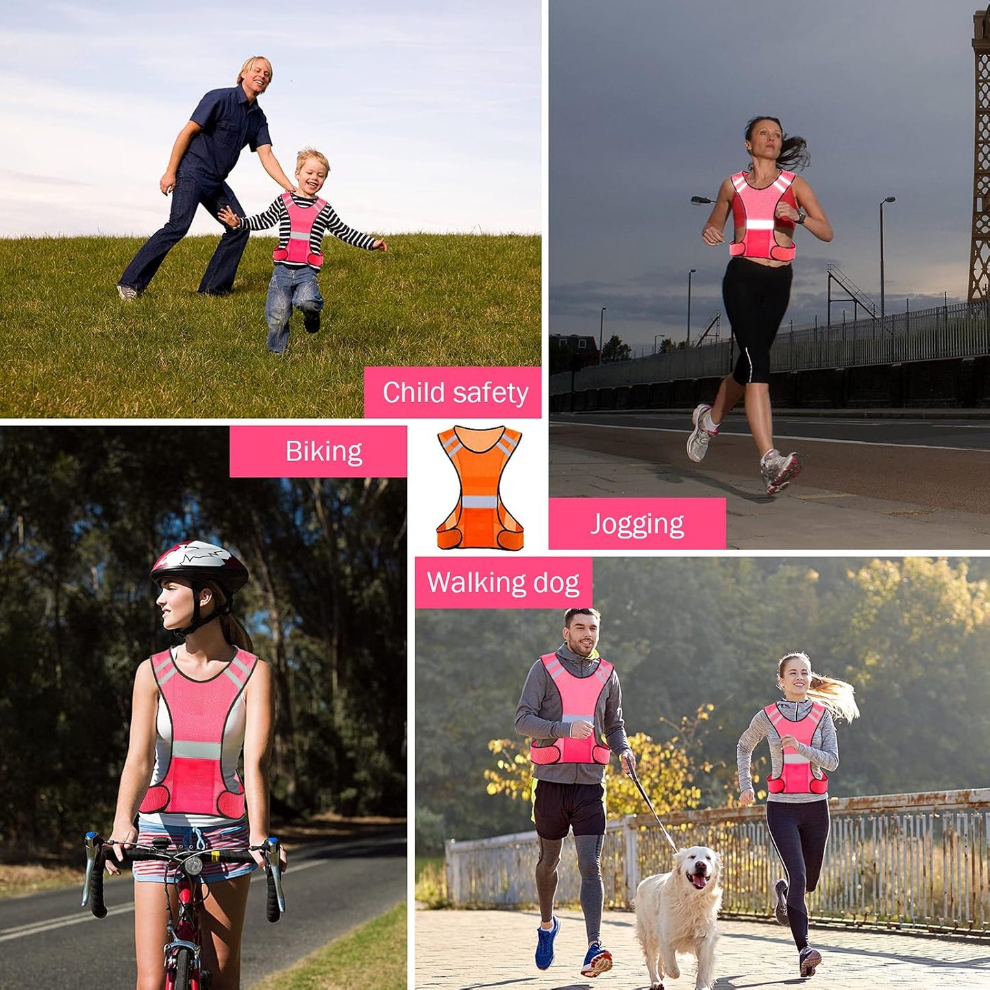 TCCFCCT Reflective Running Vest - High Visibility Gear with Large Pocket for Safety and Comfort