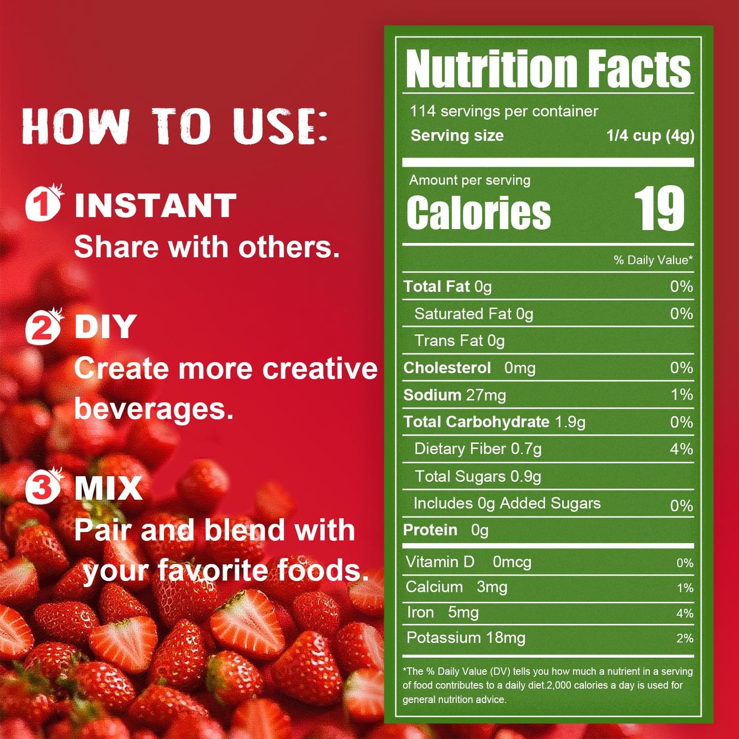 16 Oz/1lb Freeze Dried Strawberries Pieces, Resealable Bucket Dehydrated Strawberry - Premium Dried Fruit Bulk No Added Sugar Snack for Smoothies, Oatmeal, Yogurt, Baking, Dessert & Trail Mix