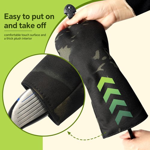 Golf Head Covers for Golf Clubs, Pu Vintage Golf Club Headcover Set with Numbered for 3 4 5 7 X/Hybrid/Fairway/Driver Wood Head Covers 3 Pcs