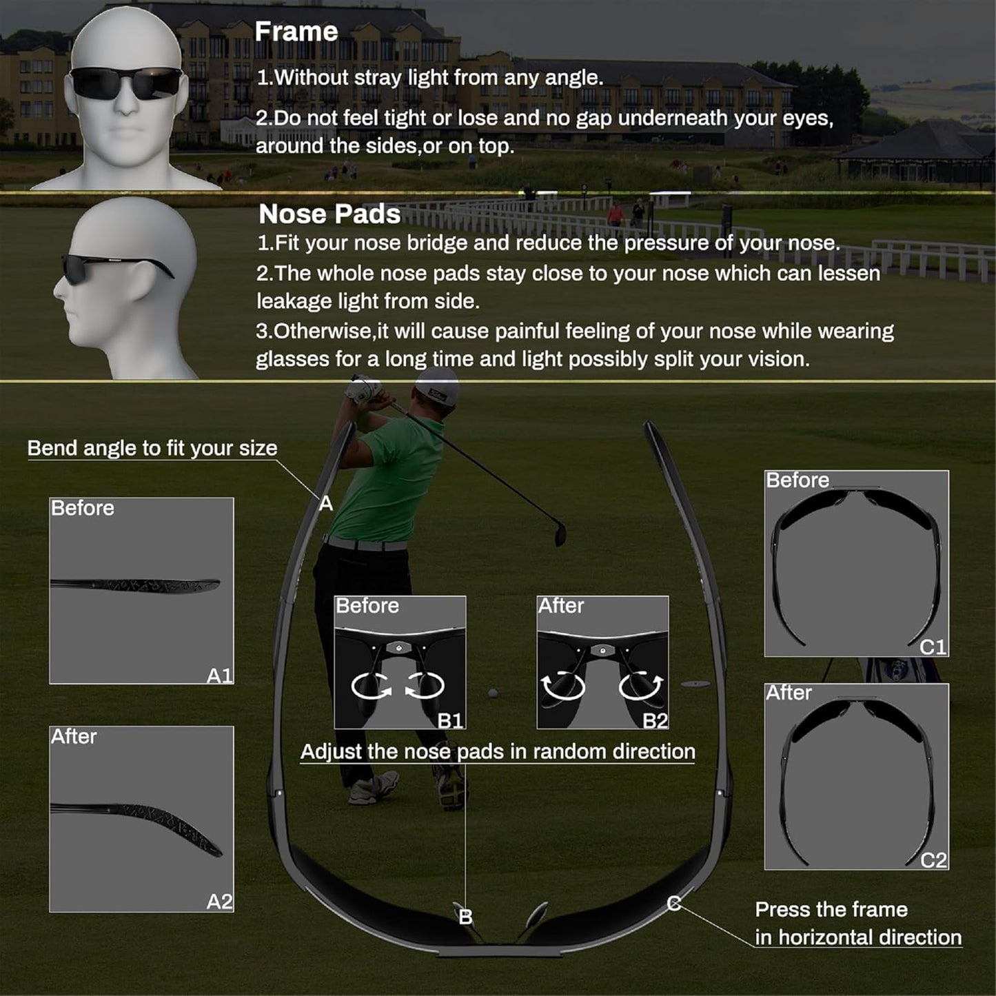 ROCKNIGHT HD Polarized Sunglasses - Ultra-Light UV400 Protection for Golf & Fishing Outdoors