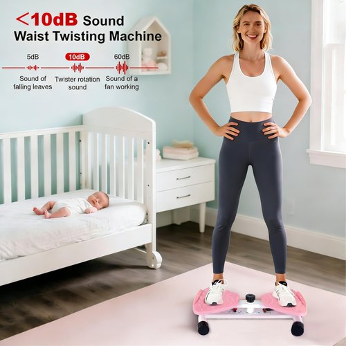 TREVIXAL Waist Twister Machine Exercise Fitness Tool, Ultra-Quiet Operation, 9-level Adjustable Resistance Modes, Slim Waist Exerciser, Rotating Balance Trainer, Load-Bearing 300LBS