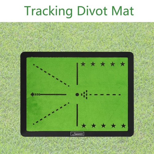 Joooones Golf Hitting Mat with Swing Path Feedback – Dual Velvet Replaceable Top, 16x12 in for Indoor/Outdoor Driving, Chipping & Putting Practice – Gift for Golfers