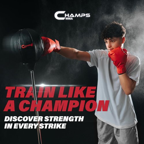 Champs MMA Boxing Training Bundle - Reflex Ball Set with Punch Counter App & Kids Punching Bag | Enhance Speed, Agility & Coordination for All Ages