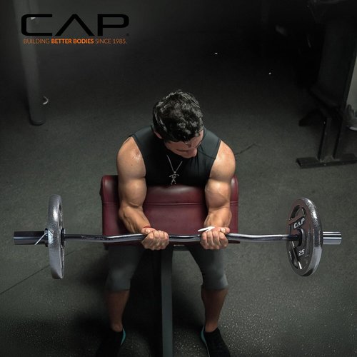 CAP Barbell 47-Inch Olympic EZ Curl Bar - Perfect for 2-Inch Weight Plates | Multiple Options Available