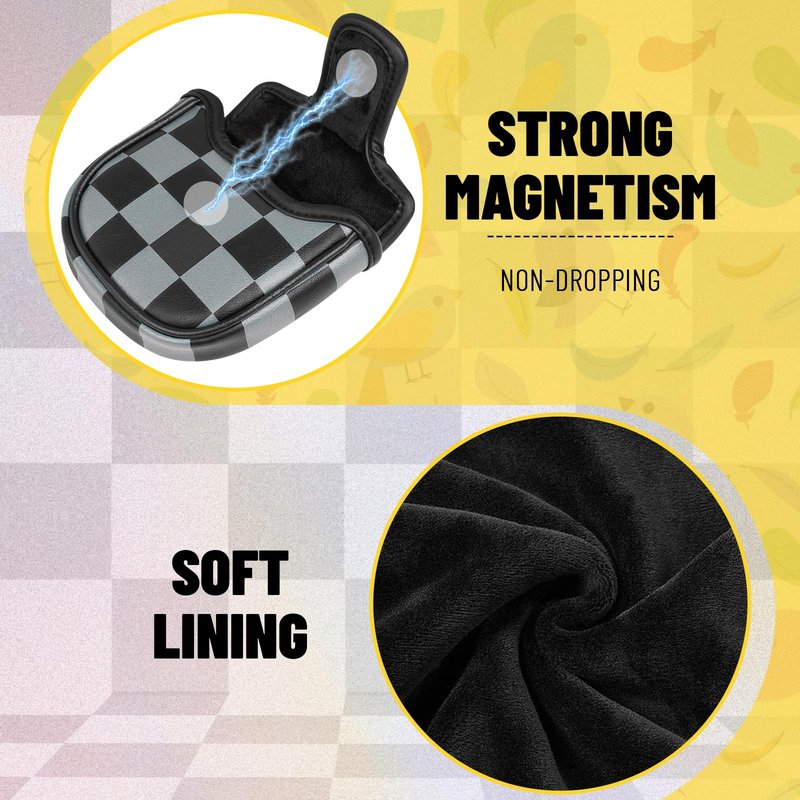 Golf Head Covers Birdie Mallet Putter Cover Headcover Magnetic Closure for Taylormade Spider