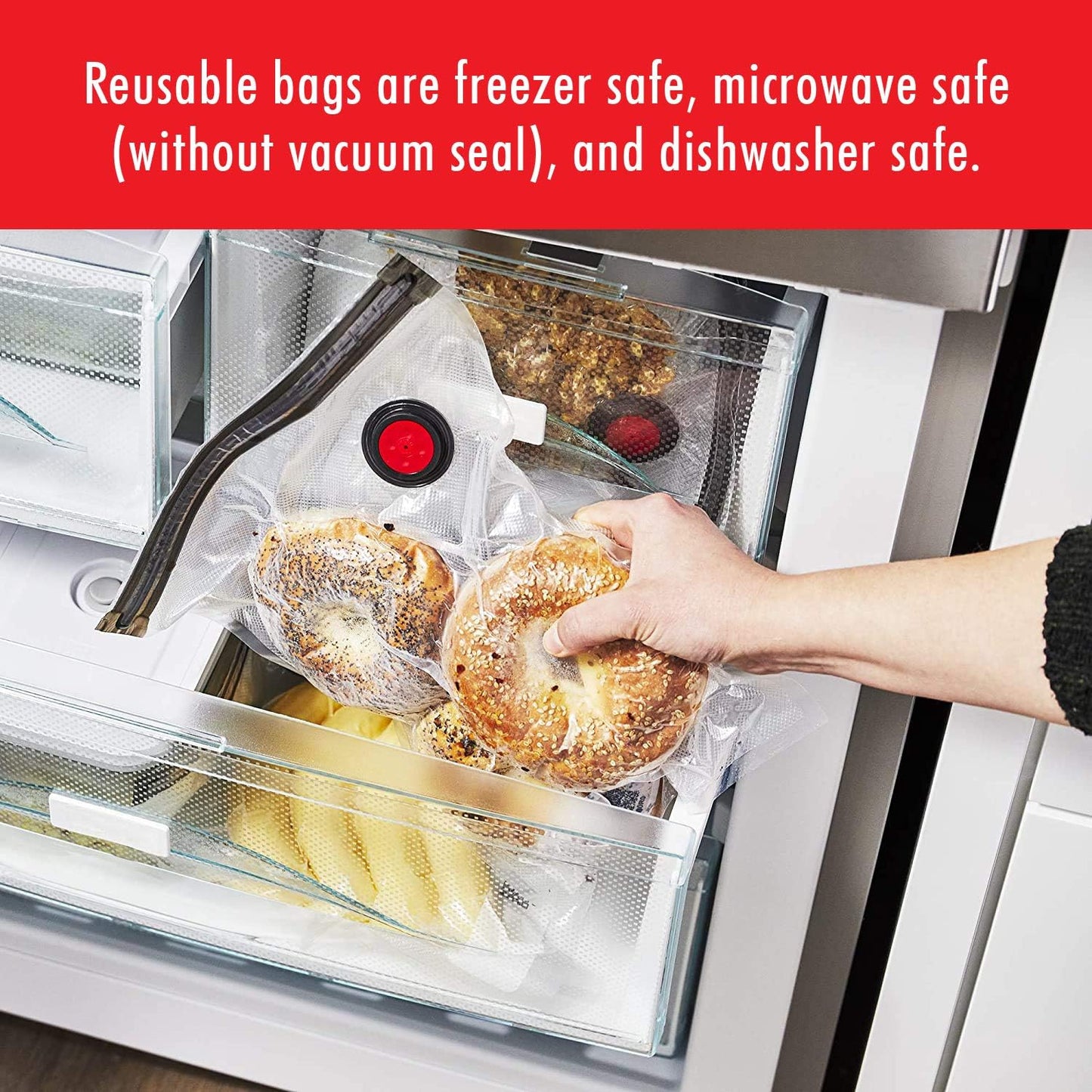 ZWILLING Fresh & Save Vacuum Sealer Machine - Airtight Food Storage Containers & Sous Vide Bags Set