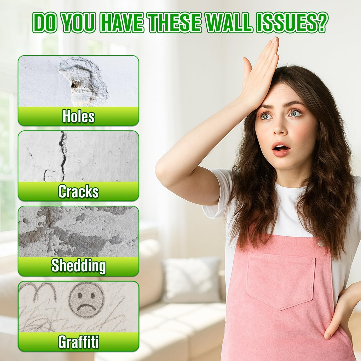 JETMORE 12 Pcs Drywall Repair Kit, Spackle Wall Repair, Wall Hole Filler, Wall Putty Hole Repair, Wall Mending Agent Quick and Easy Solution, Plaster Wall Repair, Spackle for Drywall