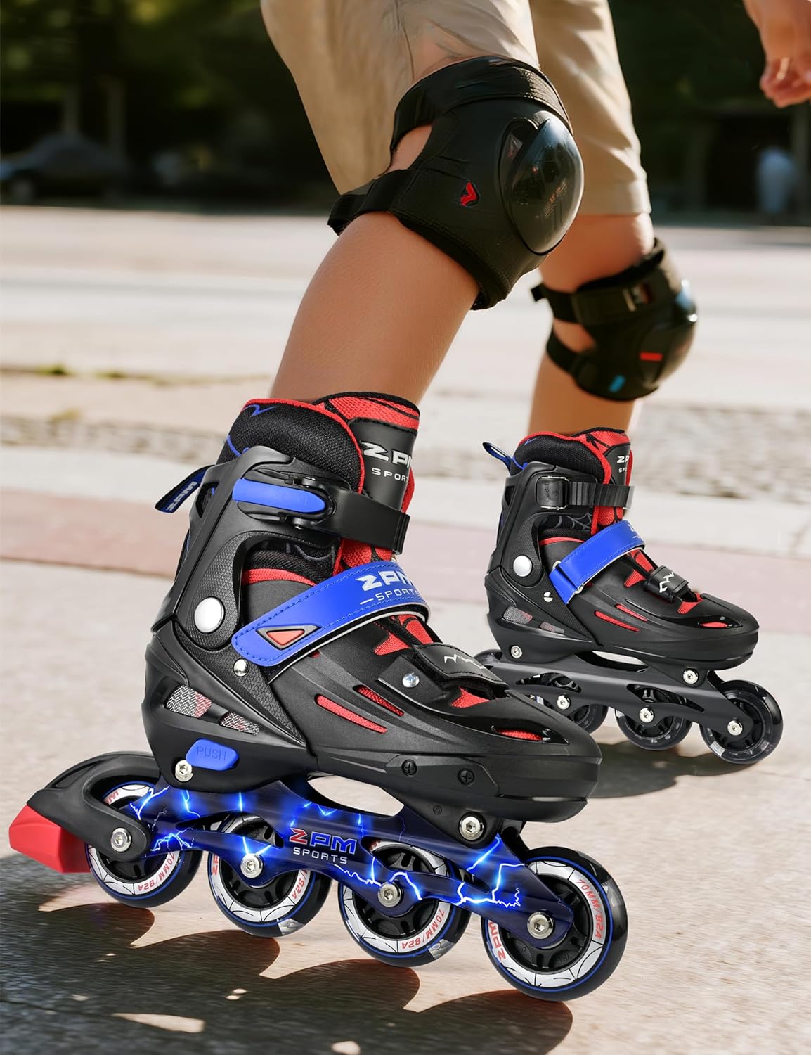 2PM SPORTS Inline Skates for Kids | Adjustable Light-Up Roller Skates for Ages 5-12