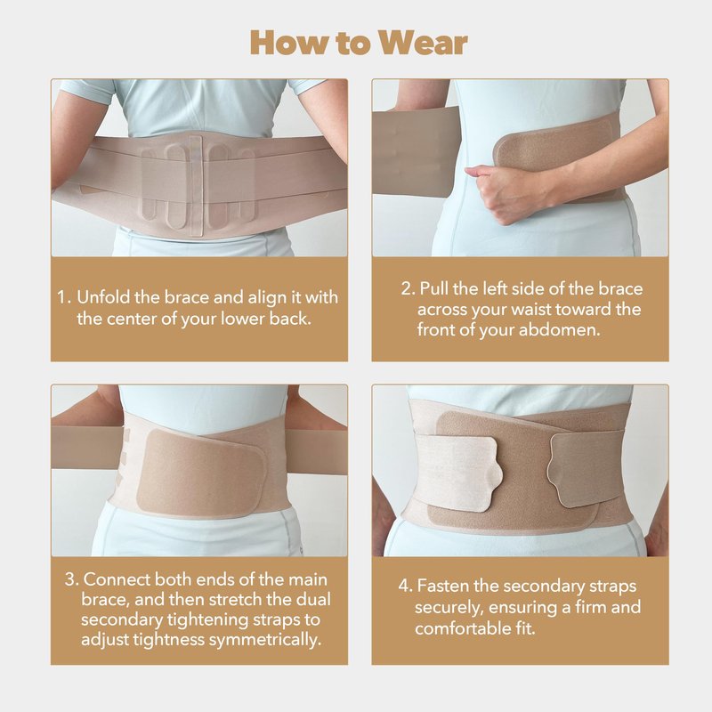 Ergo CoreActive Slim Fit Lower Back Brace – Ultra-Thin Ergonomic H-Shaped Resin Support, Seamless Design for Strong & Comfortable Lumbar Support, Lightweight & Discreet Back Brace (Beige, X-Large)