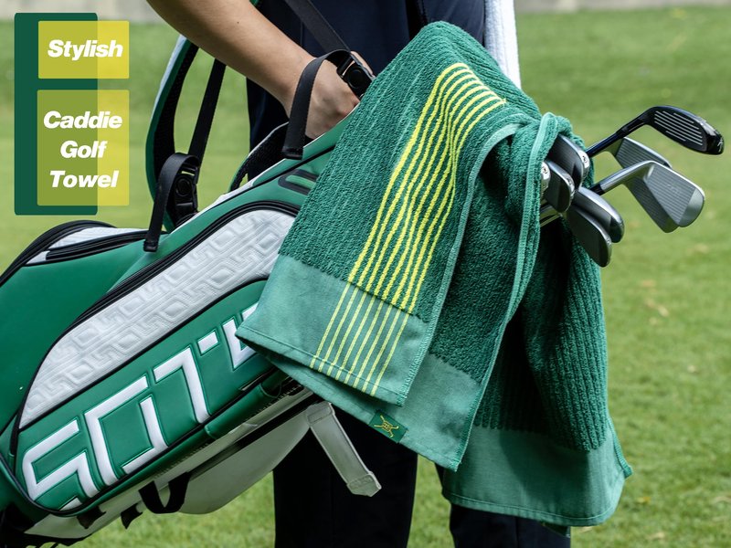 Handy Picks Caddie Golf Towel, Extra Large 44” x 22” Caddy Towel for Tour Professionals, Selected Soft Cotton, Absorbent with Professional Edge Finishing (White, Pack of 1)