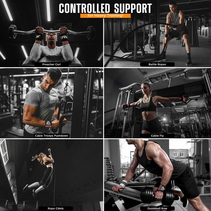 RDX Wrist Wraps for Weightlifting (Pair), IPL USPA Approved, Elasticated 18” Cotton Straps Support with Thumb Loop, Gym Wrap for Weight Lifting Powerlifting Competition Strength Training Bodybuilding