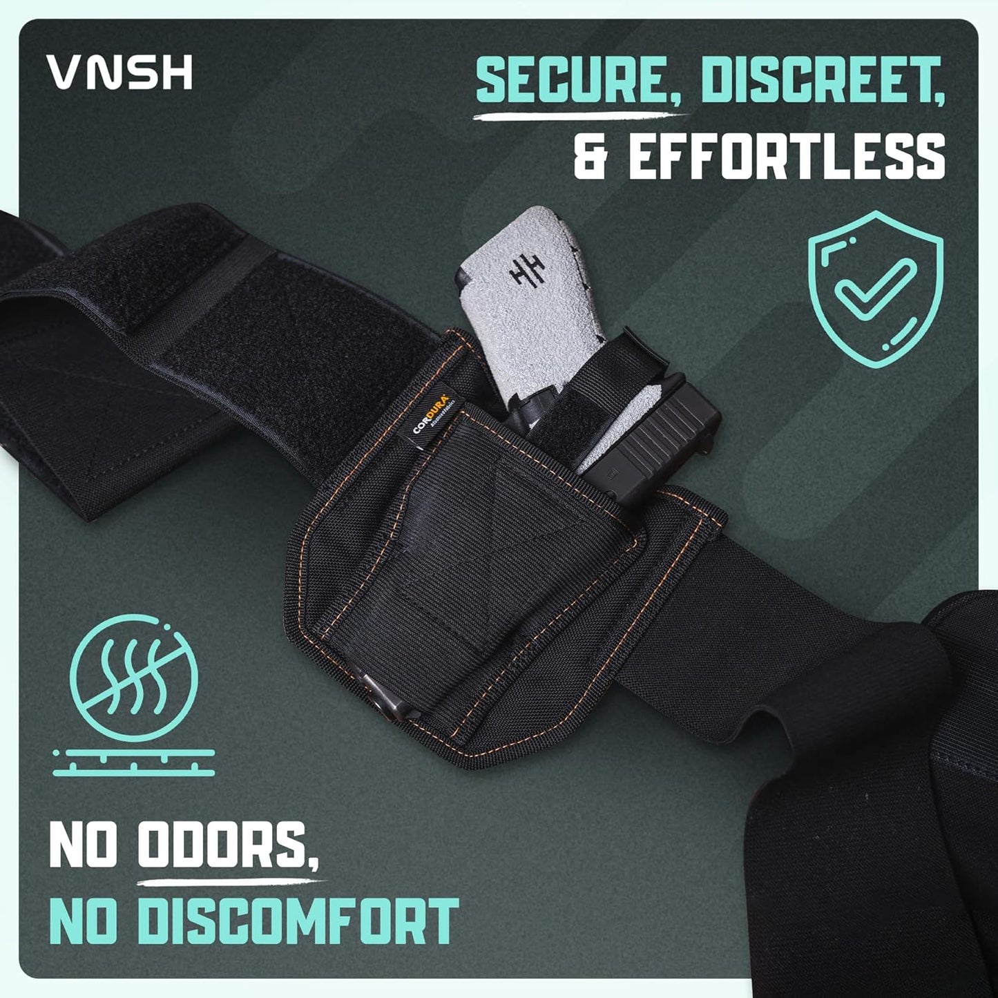 VNSH Lite Belly Band Holster - Comfortable, Lightweight & Discreet | Fits Glock, S&W & More