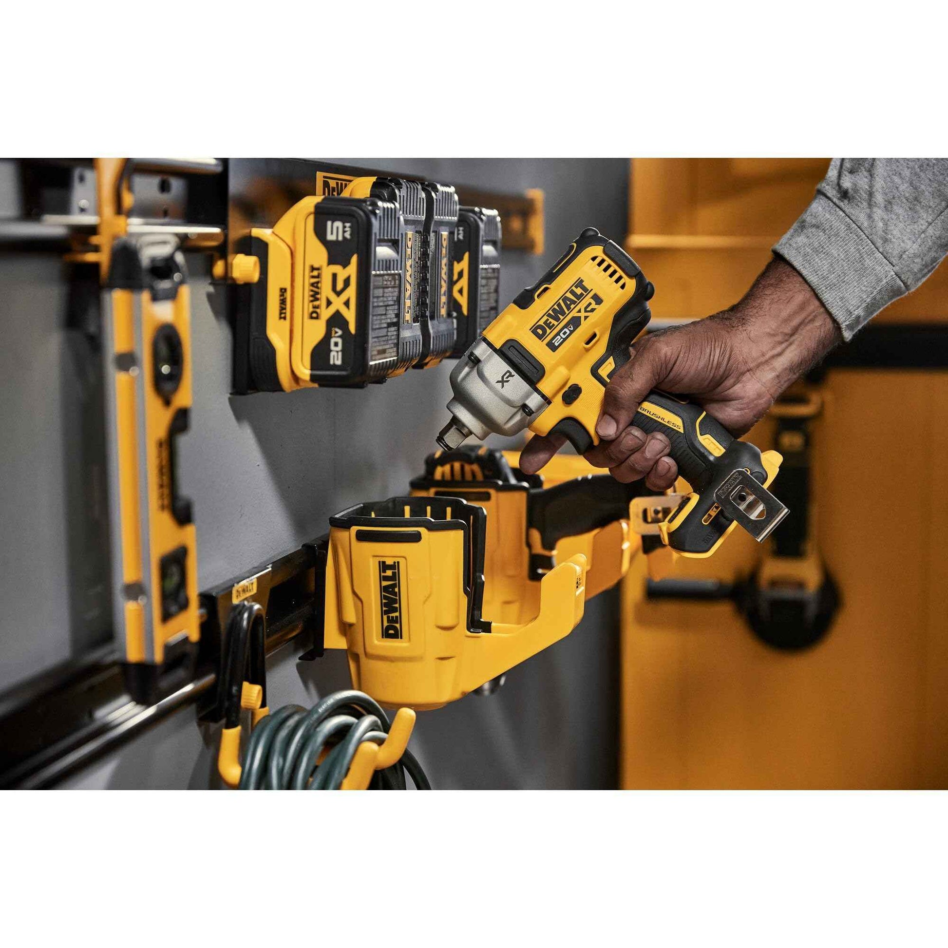 DEWALT Tool Organizer, Power Tool Holster, Mounts to Metal Rails, DEWALT Workshop Storage System Compatible (DWST82823)