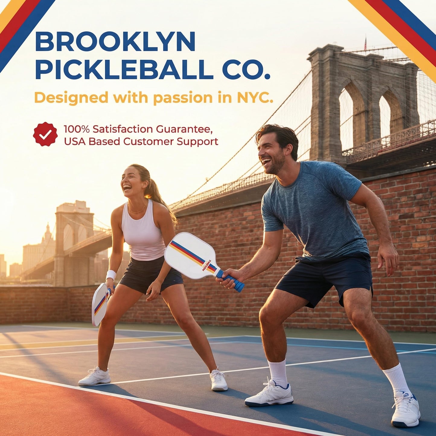 Premium Pickleball Paddles for All Skill Levels – USAPA Approved, Honeycomb Core & Cushioned Grip – Carbon Fiber White Pickle Ball Paddle Set – Made by Brooklyn Pickleball Co.