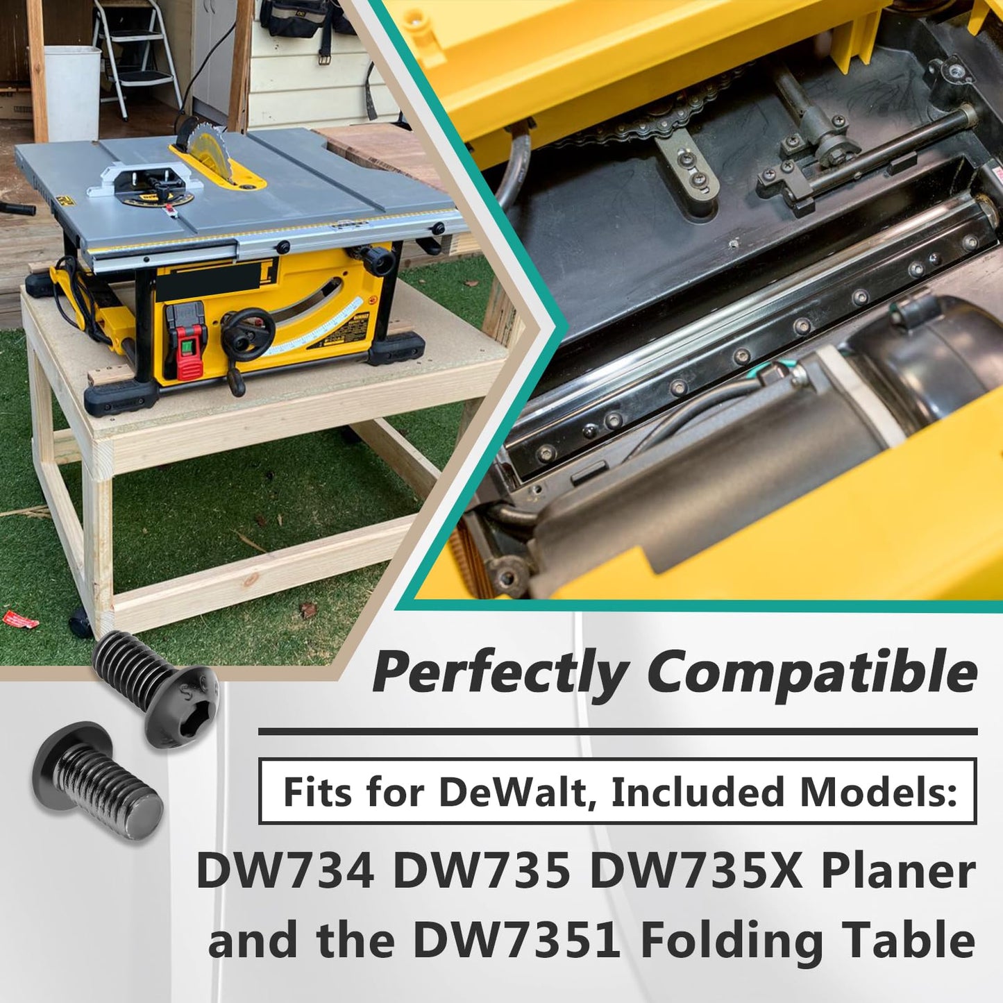 48 Pcs 5140010-16 Planer Blade Screws Compatible with DeWalt DW734, DW735, DW735X Planer Blades - Black Planer Blades Screw