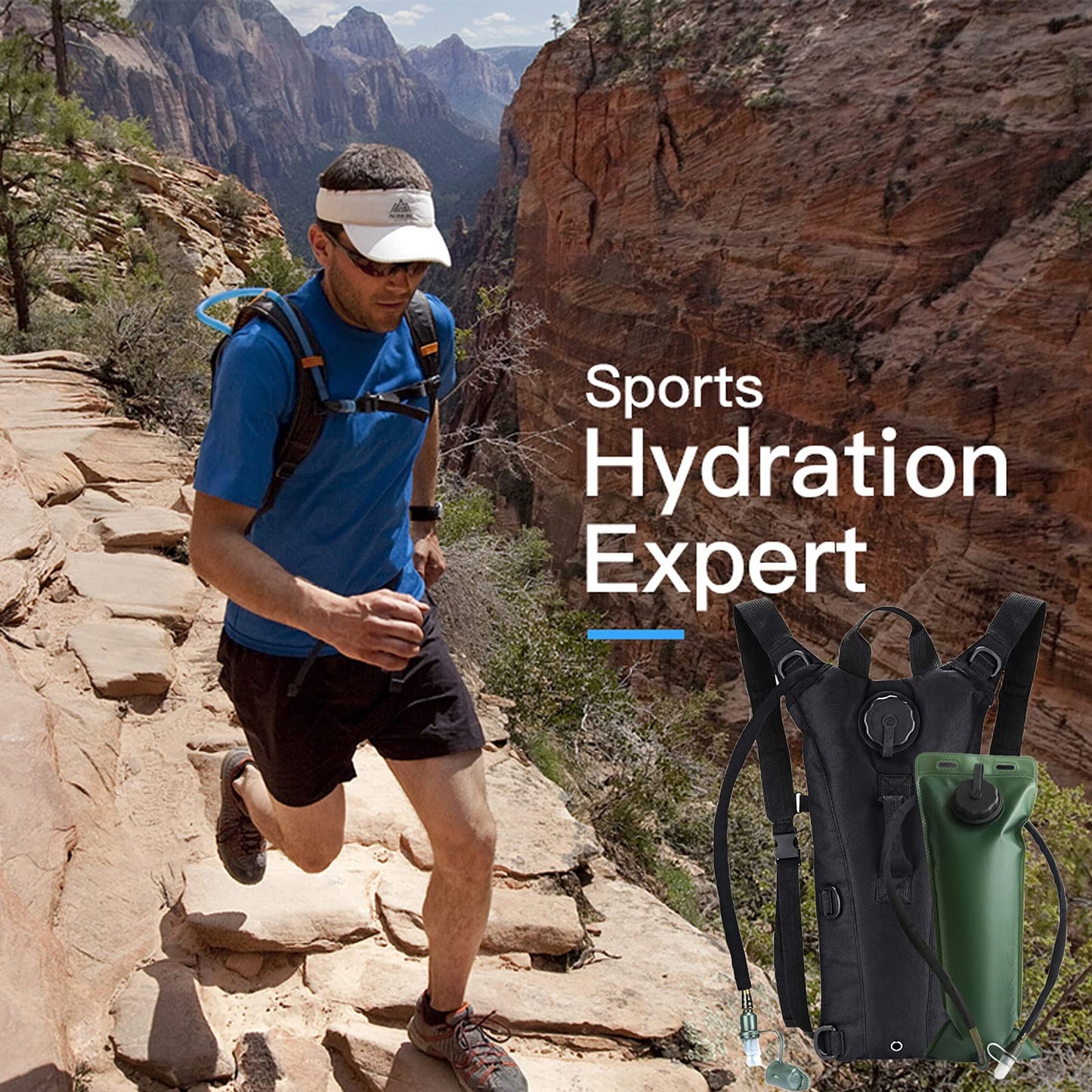 Water Backpack Black Hydration Backpack with 3 Liter Bladder Lightweight & Waterproof Hydration Pack for Hiking, Cycling, Running,Climbing Outdoorer ,Gift for dad