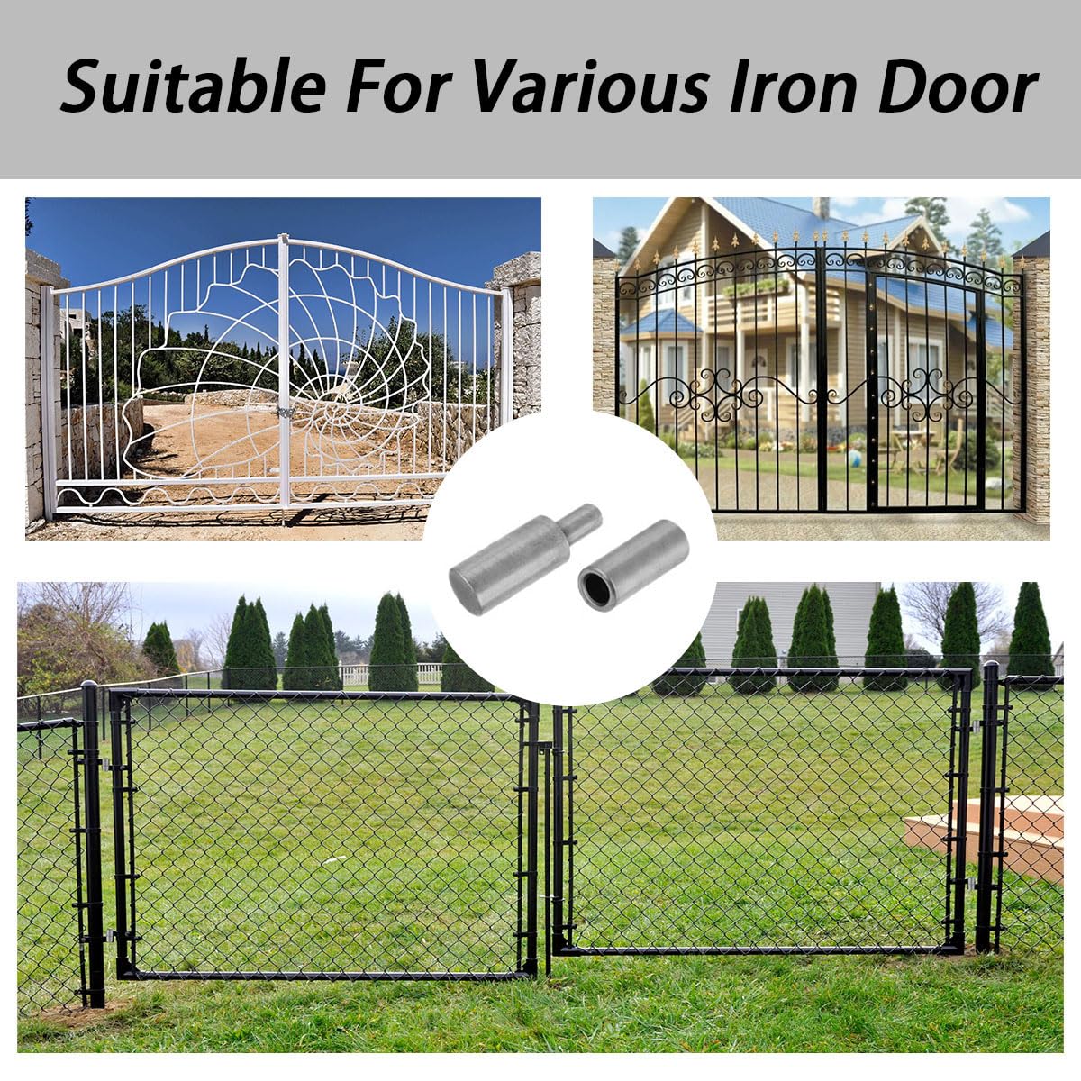 4 PCS Weldable Barrel Hinges Weld On Bullet Door Hinge 3" x 3/4" Heavy Duty Steel Detachable Hinges for Trailer Ramp Gate Swing Door (2 PCS)