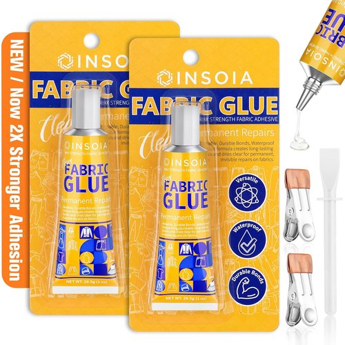 Fabric Glue Permanent - 29.5ML Clear Adhesive for Clothing, Patches, Leather & Crafts