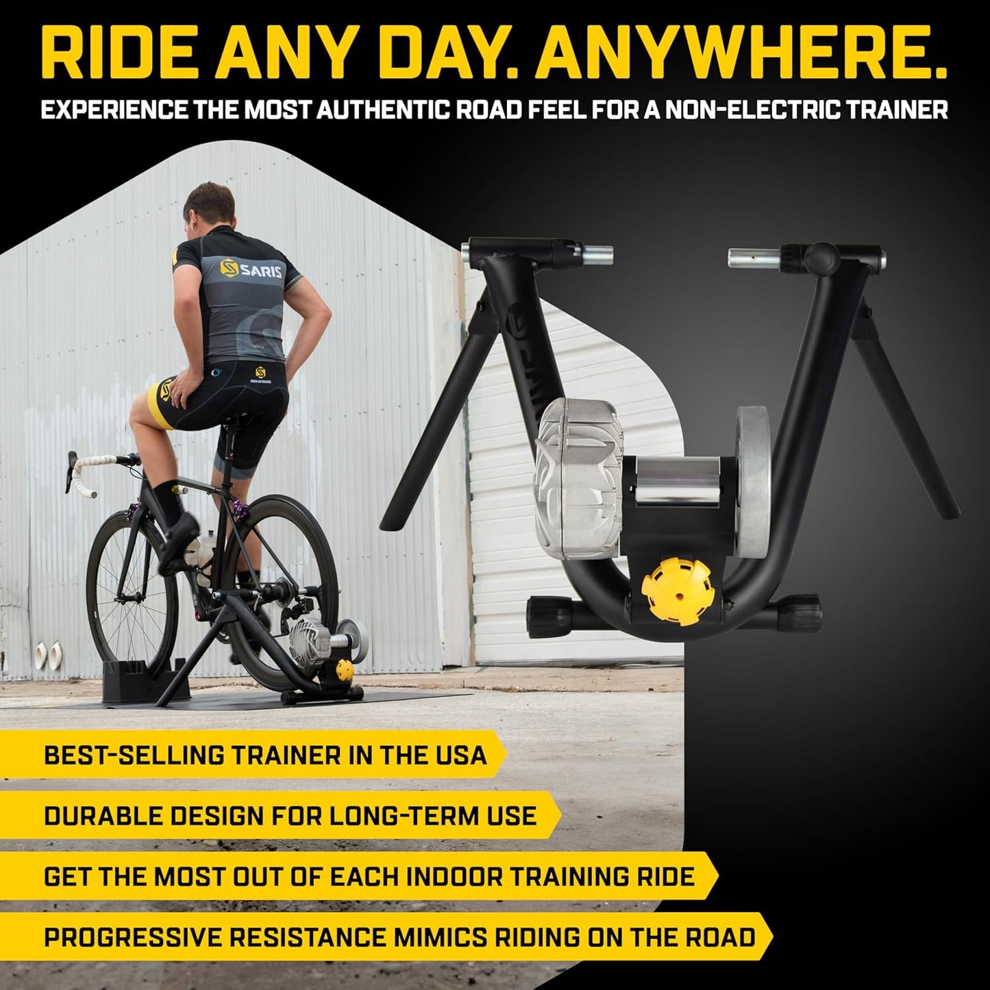 Saris Fluid2 Indoor Bike Trainer - Smart Connectivity for Road & Mountain Bikes | Compatible with Zwift App