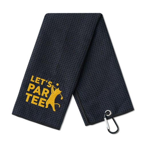 CybGene Cat Golf Towel, 16'x24' Microfiber, Black - Cat