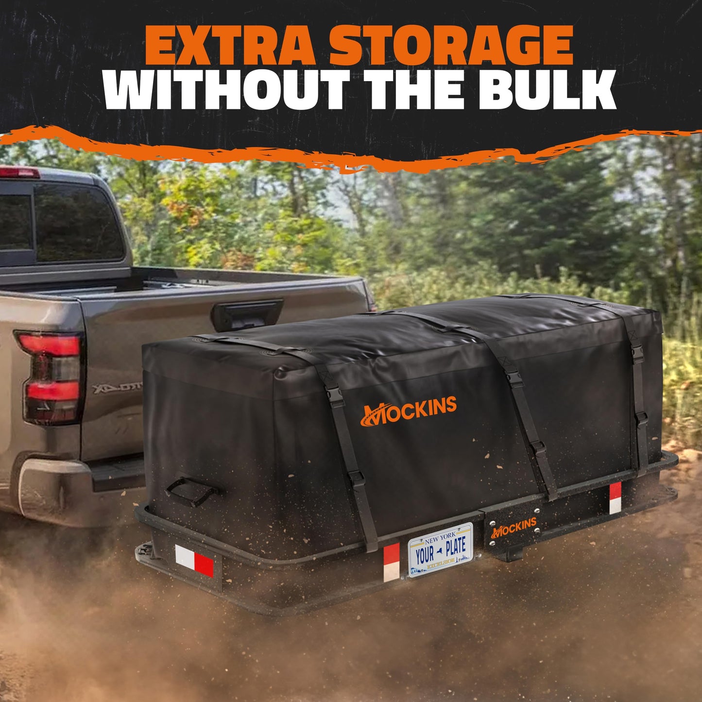 Mockins 16 CuFt Heavy Duty Trailer Hitch Cargo Carrier Bag w/Straps & Lock