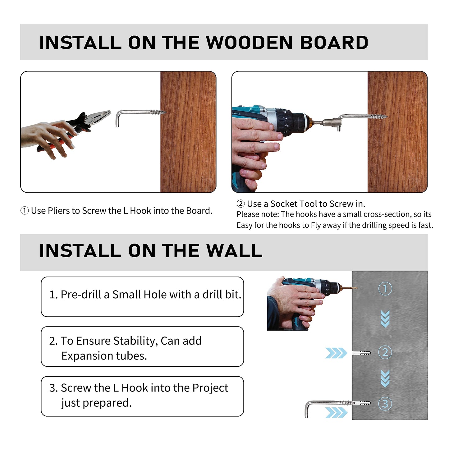 soimuk 304 Stainless Steel 2 in Screw-in Hooks 20 Pcs,7 Shape Screw Hooks,Right Angle Medal Hooks l Shaped Screw in Hooks for Hanging