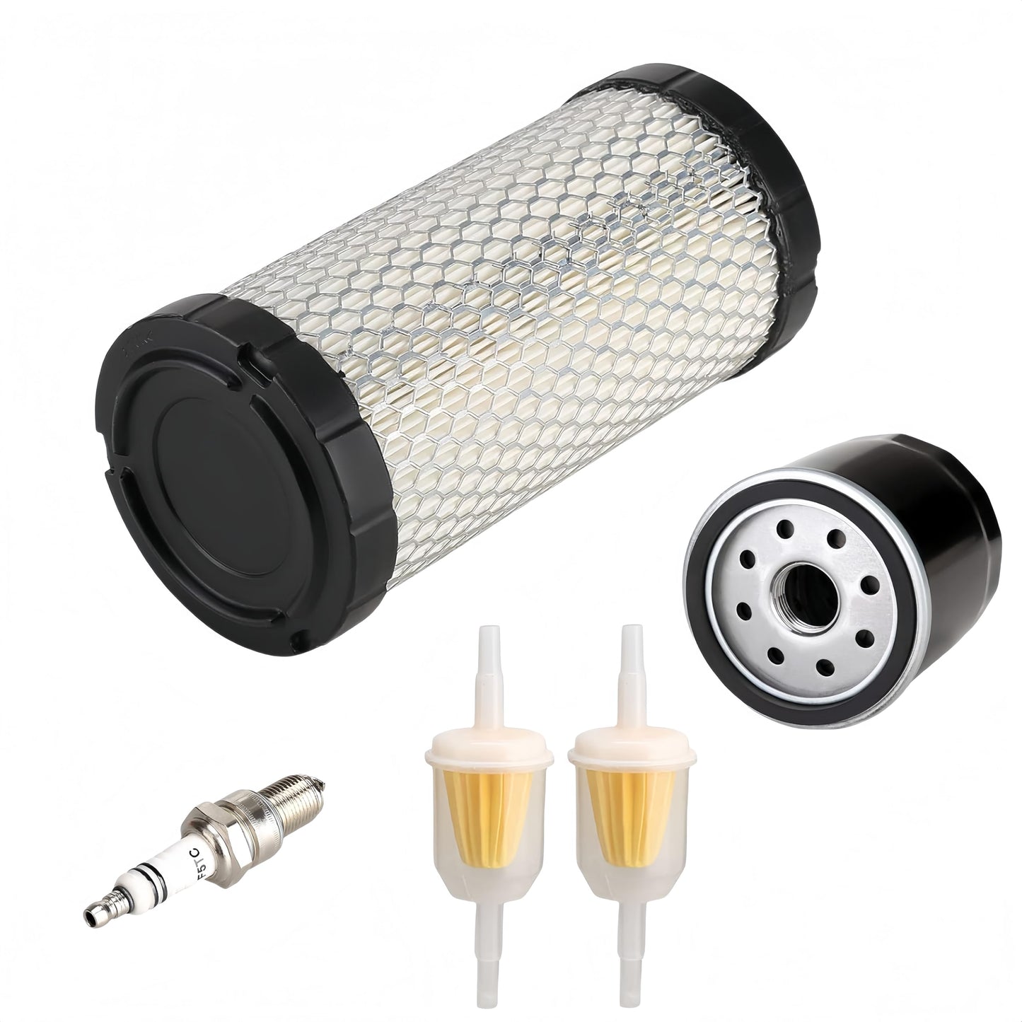 GENOUR EZGO RXV & TXT Tune Up Kit (2008-2025) – Replaces OEM 611879, Includes Air/Oil/Fuel Filters & Spark Plug, 4-Cycle Gas Golf Cart Maintenance for Kawasaki Engine