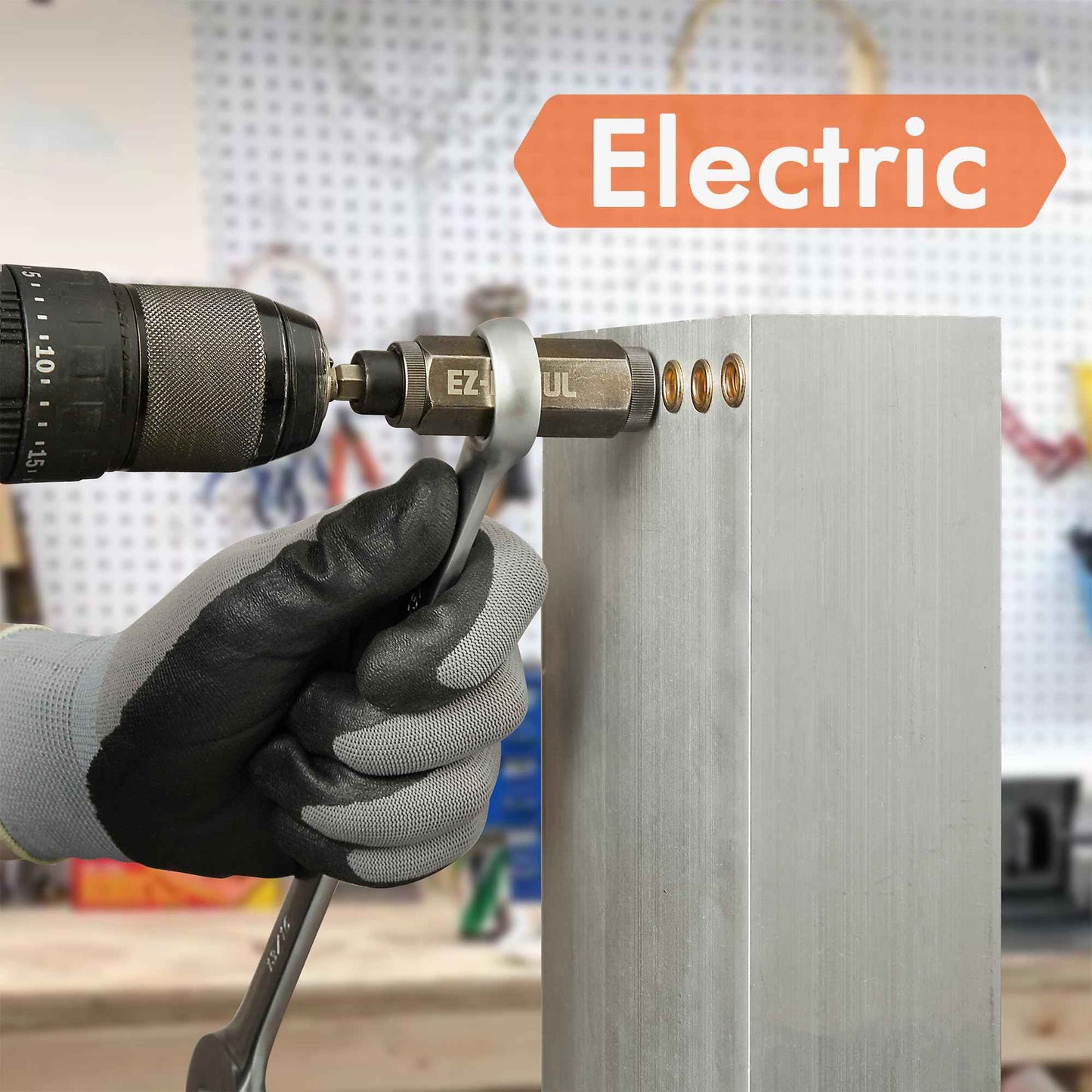 Rivet Nut Installation Tool Set Flat Head Rivnut Threaded Insert Nut Kit SAE & Metric for Metal Heavy Duty Zinc Plated Nutsert (10-24(Rivet Nut Tool-25pcs))