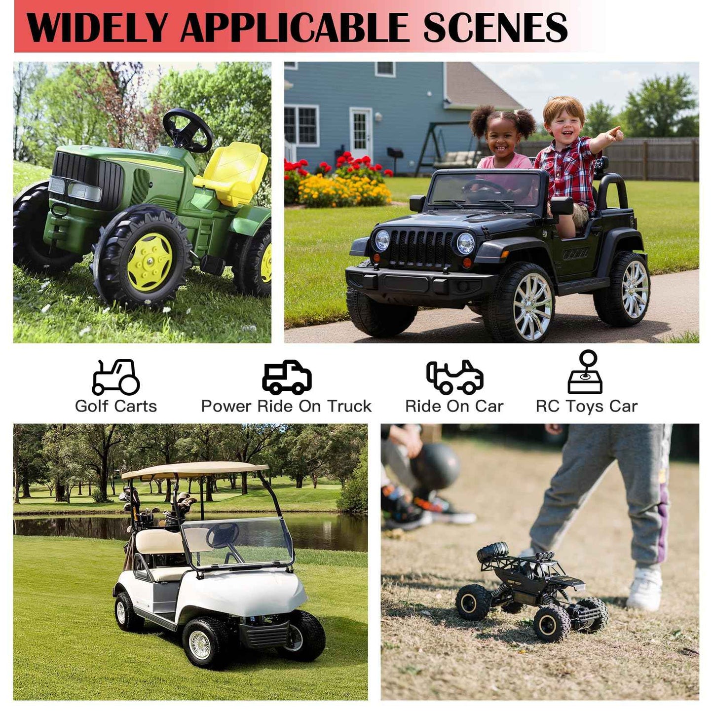 2 Packs 18V Adapters Compatible with Milwaukee M18 Battery for Power Wheel Battery Adapter, Power Tool, DIY RC Toy Car, Power Connector Conversion Kit with Switch & Fuse, 12AWG Wire, Wire Terminal