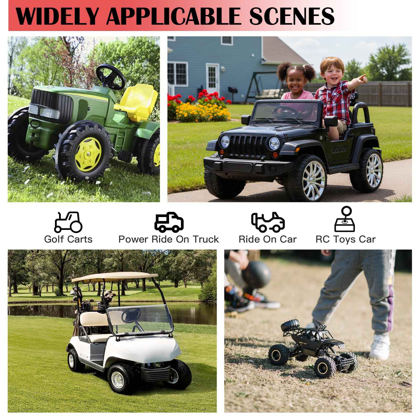 2 Packs 18V Adapters Compatible with Milwaukee M18 Battery for Power Wheel Battery Adapter, Power Tool, DIY RC Toy Car, Power Connector Conversion Kit with Switch & Fuse, 12AWG Wire, Wire Terminal