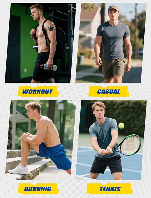 veepro Mens Gym Shorts 2 in 1 Workout Running Shorts 7 inch Quick Dry Lightweight Athletic Shorts with Compression Liner Zip Pocket Ultra Black L