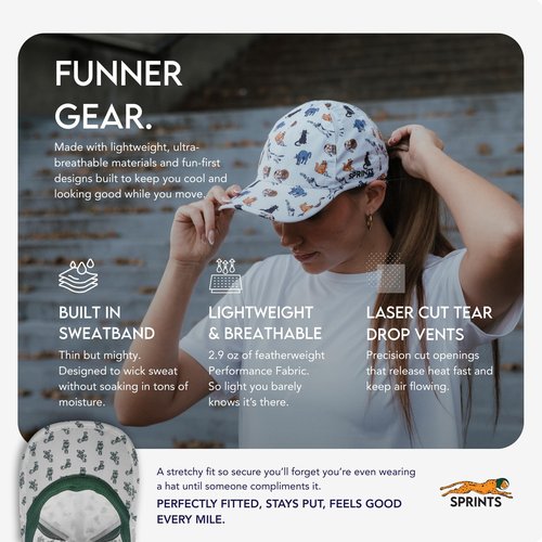 Sprints Race Day Performance Running Cap | The Lightweight, Quick Dry, Sport Hat, One Size, Unisex (Cats Since They Made Me)
