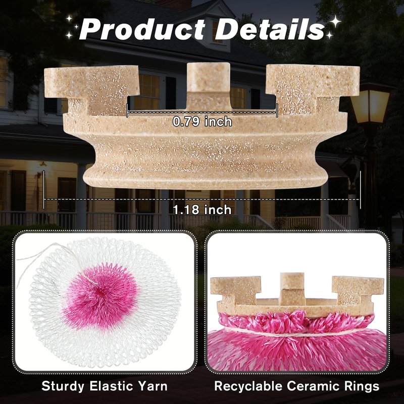 Ceoighe Gas Lamp Mantles with 179B Porcelain Attachment Ring, Soft Inverted Mantle, Lantern Mantle, Ideal for Outdoor Gas Lamps, Standard, & Inverted Gaslights (Include 2 179b Ring 6 Lamp Mantles)