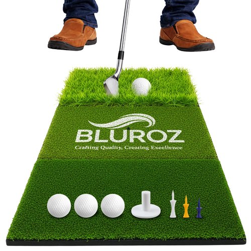 Bluroz Premium Golf Mats - Mini Golf Hitting Mats for Putting & Chipping - Indoor & Outdoor Golf Turf Mat
