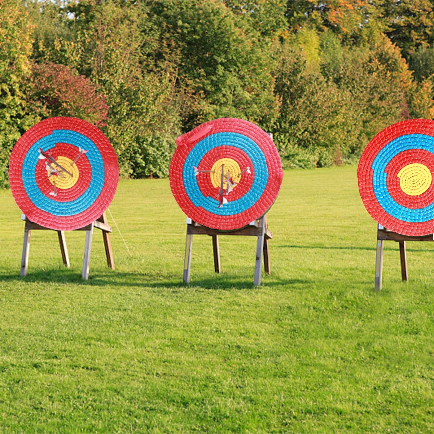 SOPOGER Archery Target for Backyard Adult, Easy Arrow Removal Bow Target, Durable Bow and Arrow Target for Youth Outdoor Shooting Practice (Straw Target Red)