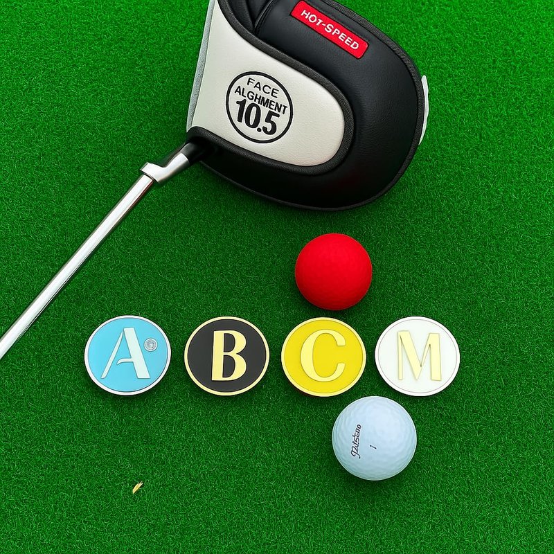 EGG PRO Initial Golf Ball Marker, 3 cm Diameter, Crystal Accent, Initial C