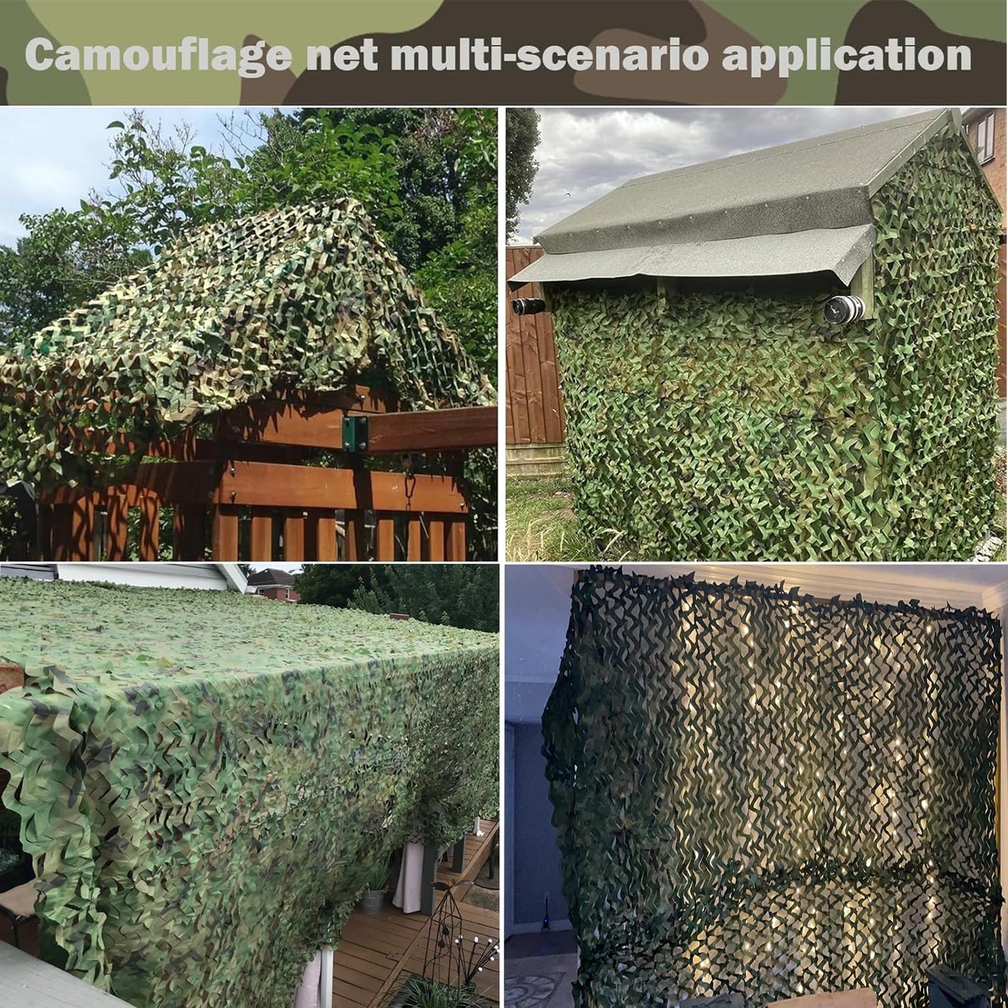Yeacool Light Weight Camo Netting for Hunting Blind Burlap Camouflage Netting for Party Decor Outdoor Camping Deer Duck Tree Stand Car Cover (Woodland Camo, 4.9ftx19.7ft, 1.5m*6m)