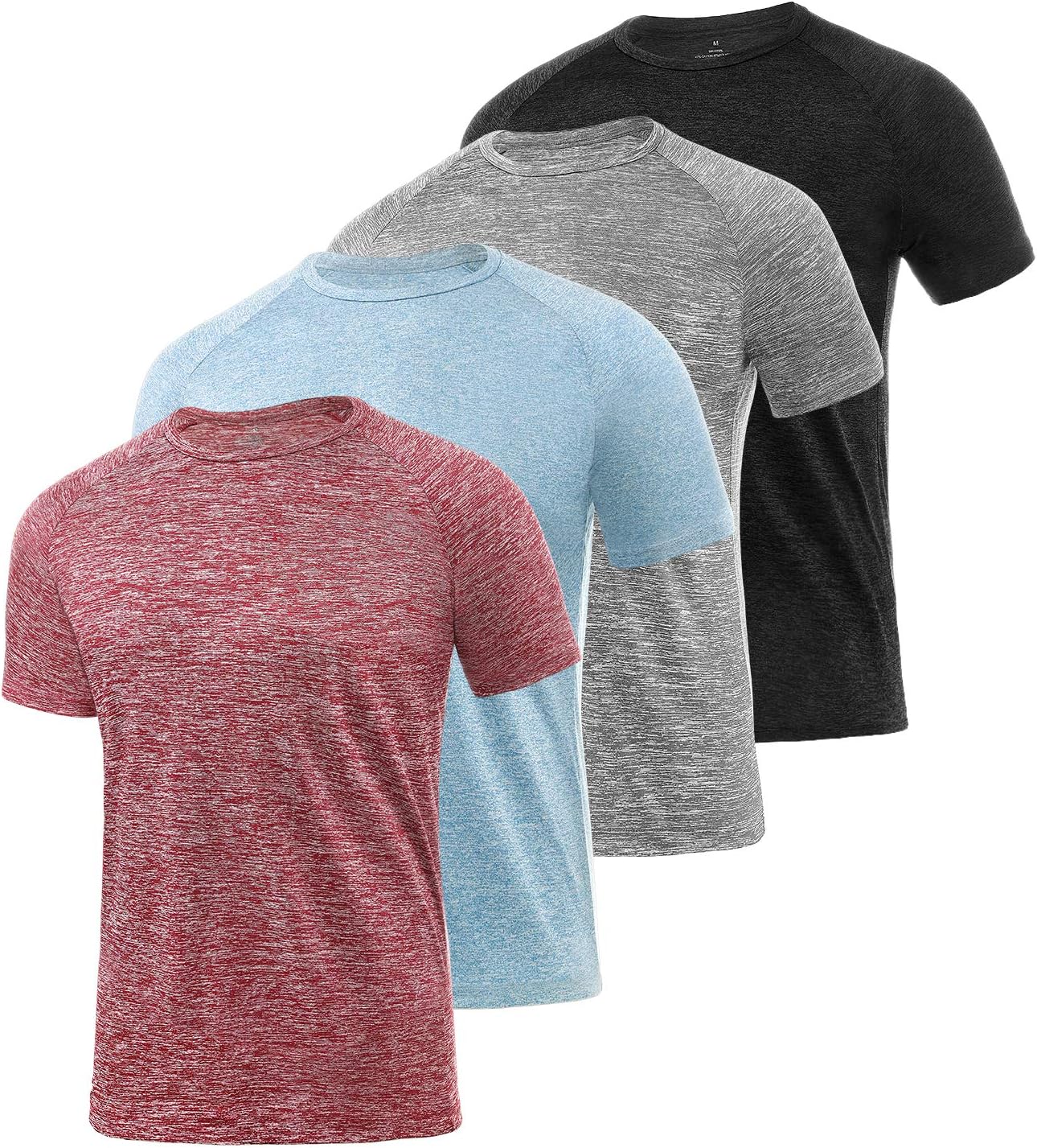 Xelky Men's Dry Fit Athletic T-Shirts - Moisture-Wicking Short Sleeve Gym Tops | 4-5 Pack