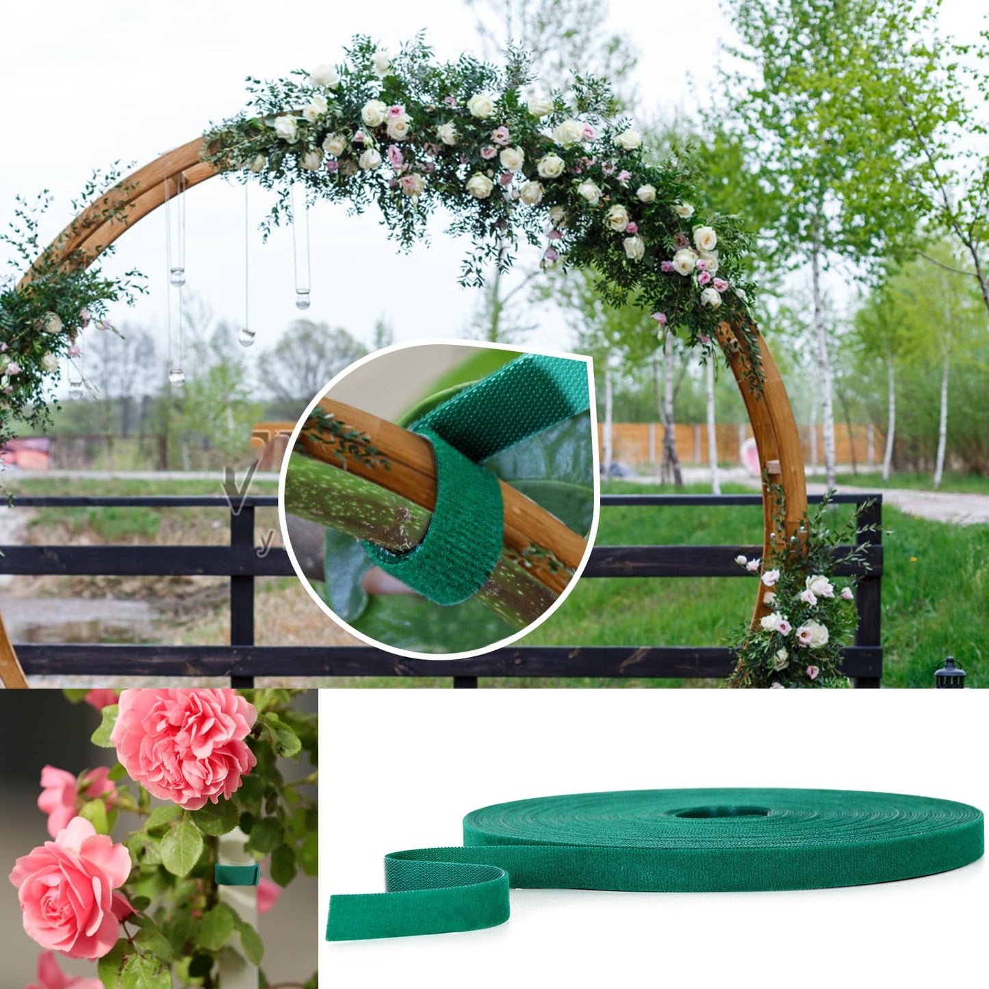 AUGHOA 6 Rolls Garden Tie Tape, 196.8 Ft Lawn Plant Ties, Reusable Plant Garden Ties, 1/2''Plant Tape for Climbing Plants, Adjustable Plant Straps for Gardening, Home, Office (196.8 Feet)