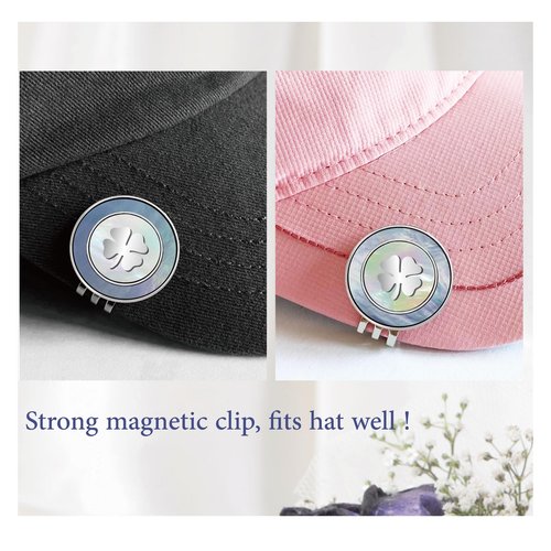 E TRUEE Golf Ball Marker Hat Clip with Pearl Ball Marker, Golf Marker, Golf Gifts, Golf Accessories, Golf Ball Markers for Women