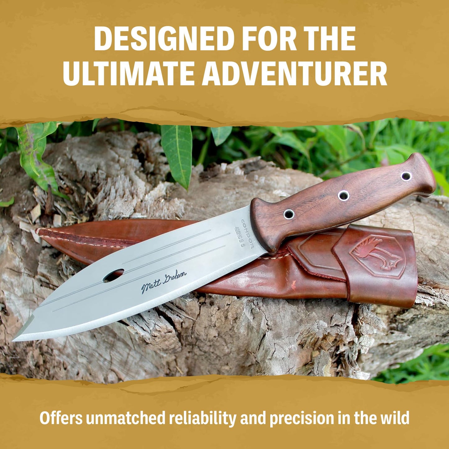 Condor Tool & Knife Bushlore Blade Blank - 1075 High Carbon Steel - Knife Blank with a Scandi Grind - Product is Sold Without Sheath - 4.3in Blade - 4.6oz