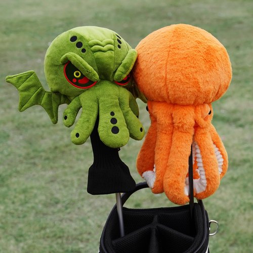 mytag Orange Octopus Driver Headcover Funny Golf Club Head Covers Animal Plush Golf Headcover