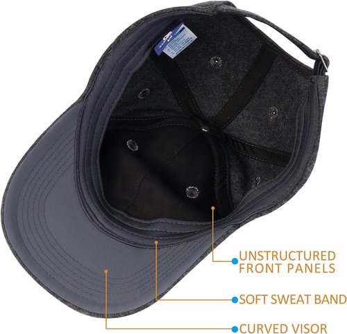 GADIEMKENSD Unstructured Wool Baseball Cap - Winter Warmth & Adjustable Fit