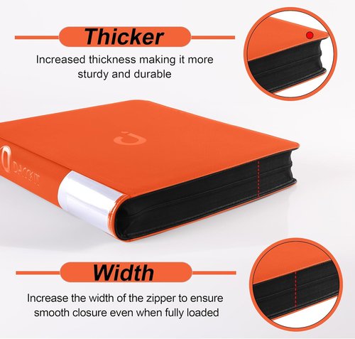 D DACCKIT Comic Binder - Premium Comic Book Album with Sleeves | Holds 24 Regular Comics - Classic Orange