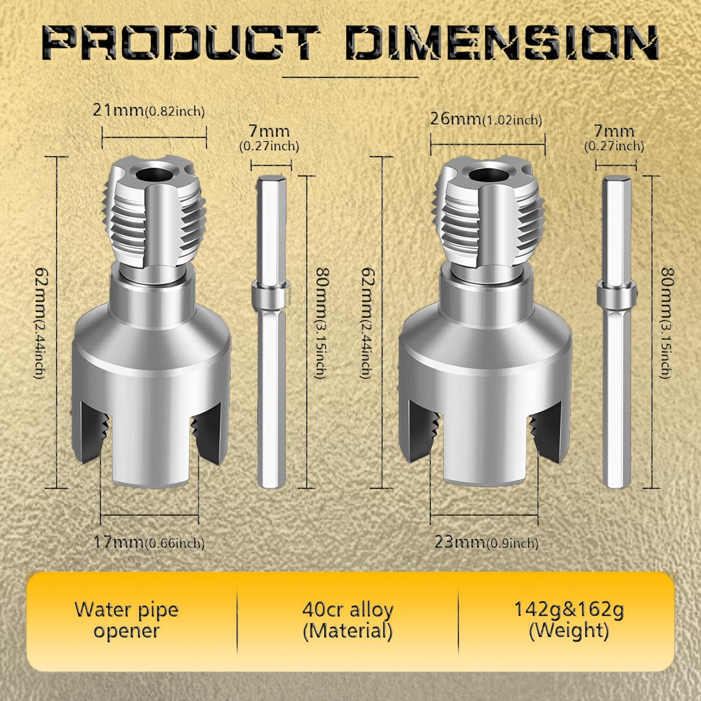 Integrated Internal & External Pipe Threading Tool, Upgrade Pipe Thread Cutting Tool, PVC Rethreading Tool for Water Pipes,1/2" and 3/4" Pipe Sizes Rethreading Tool for Electric Drill (1/2"+3/4")