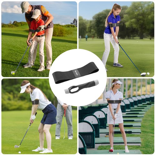 Fanshaw Golf Grip Trainer with Arm Band, 2-in-1 Golf Swing Training Aid for Correct Grip & Arm Positioning,Fixes Grip Posture & Locks Elbow for Consistent Shots,Men & Women Golf Accessories