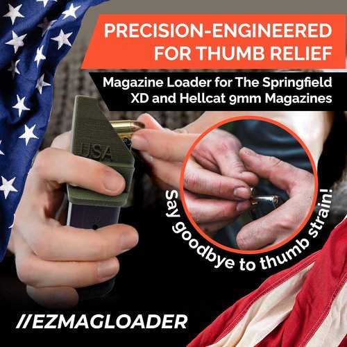 EZMAGLOADER Magazine Loader for Springfield XD & Hellcat 9mm - Effortless Loading | Comfortable Grip & Thumb Relief