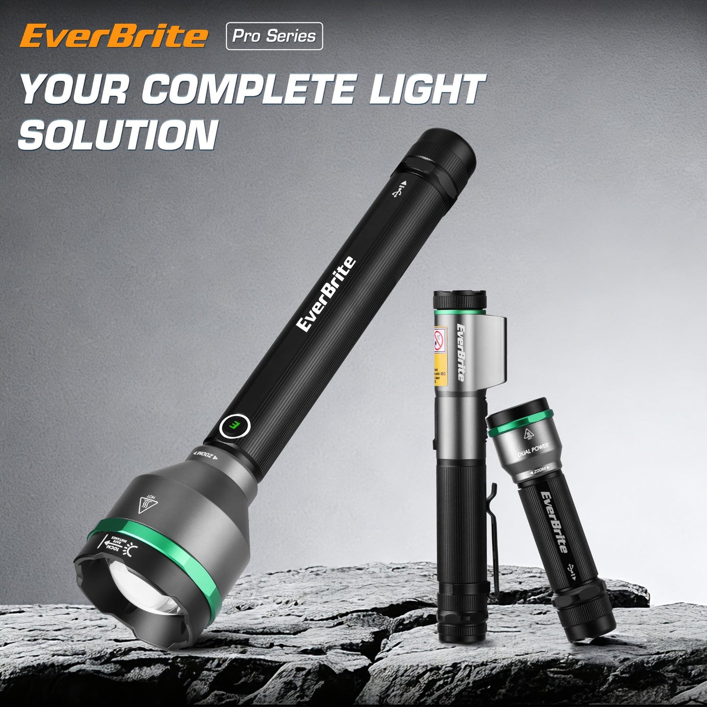 EverBrite 5000 High Lumens Rechargeable Flashlight, 5 Modes Zoomable Tactical Flash Light High Powered, LED Super Bright Spotlight for Hunting Hiking Camping Home Emergency& Survival Gear