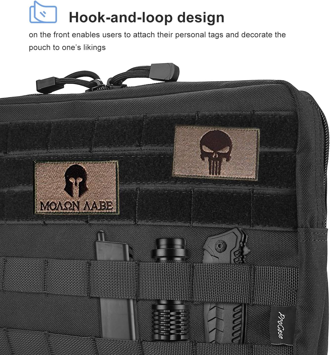 ProCase Tactical MOLLE Pouch - Multi-Purpose Utility Gear Bag for Outdoor Activities | Black